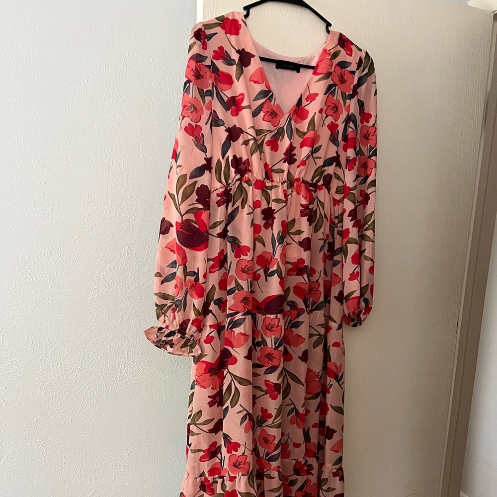 Pink Floral Maxi Dress